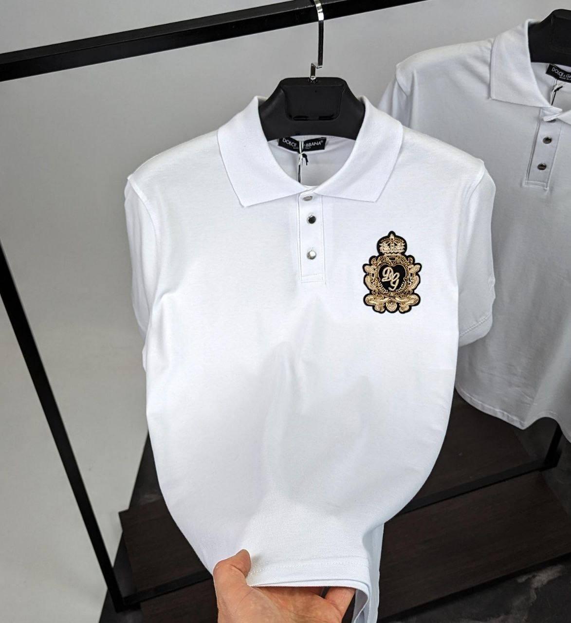 Чоловіча футболка поло Dolce Gabbana CK7605 біла S, XL