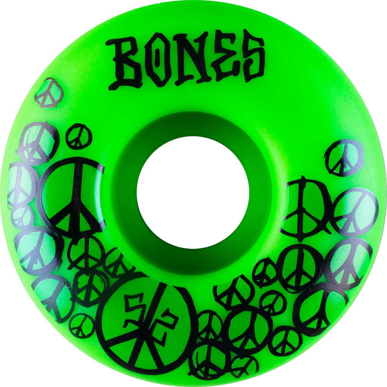 Колеса для скейтборда BONES WHEELS OG Formula Peace 52 mm 100A Green, фото 1