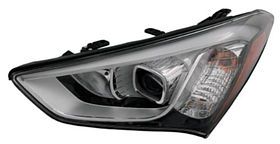 Фара ліва Hyundai Santa Fe 3 12-16 (H7*2/P21W) TYC мех., жовта вставка