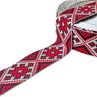 Тасьма з українським орнаментом червона 3,0 см