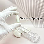 Насадка на член, подовжуюча з вібрацією, вібронасадка прозора. Подовження 6,5 см, фото 5