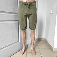 Шорти чоловічі звужені бриджі коттон стрейч шнурок 31 хакі