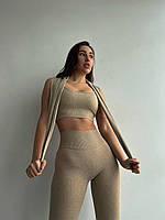 Костюми для фітнесу і йоги. Жіночий одяг для залу. Модний комплект 3 в 1., фото 4