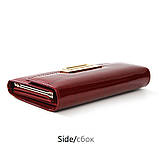 Гаманець жіночий шкіряний лаковий з тисненням під крокодила (червоний), фото 8