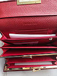 Гаманець жіночий шкіряний лаковий з тисненням під крокодила (червоний), фото 9