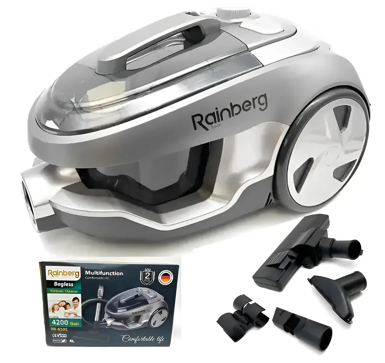 Пилосос Rainberg RB-659S колбовий з регулятором потужності HEPA фільтр 4L 4200 W, фото 1