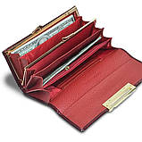 Гаманець жіночий шкіряний лаковий з тисненням під крокодила (червоний), фото 7