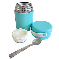 Термос з контейнерами для їжі №МС-13 850мл (1 відділ + лож.) 11,4 х18см в асорт. (20)