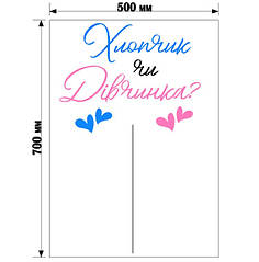 Написи на лист пінокартону (500х700мм) - Хлопчик чи Дівчинка?