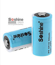 Акумулятор 16340 (CR123) Soshine 3.2В 500 mAh без захисту