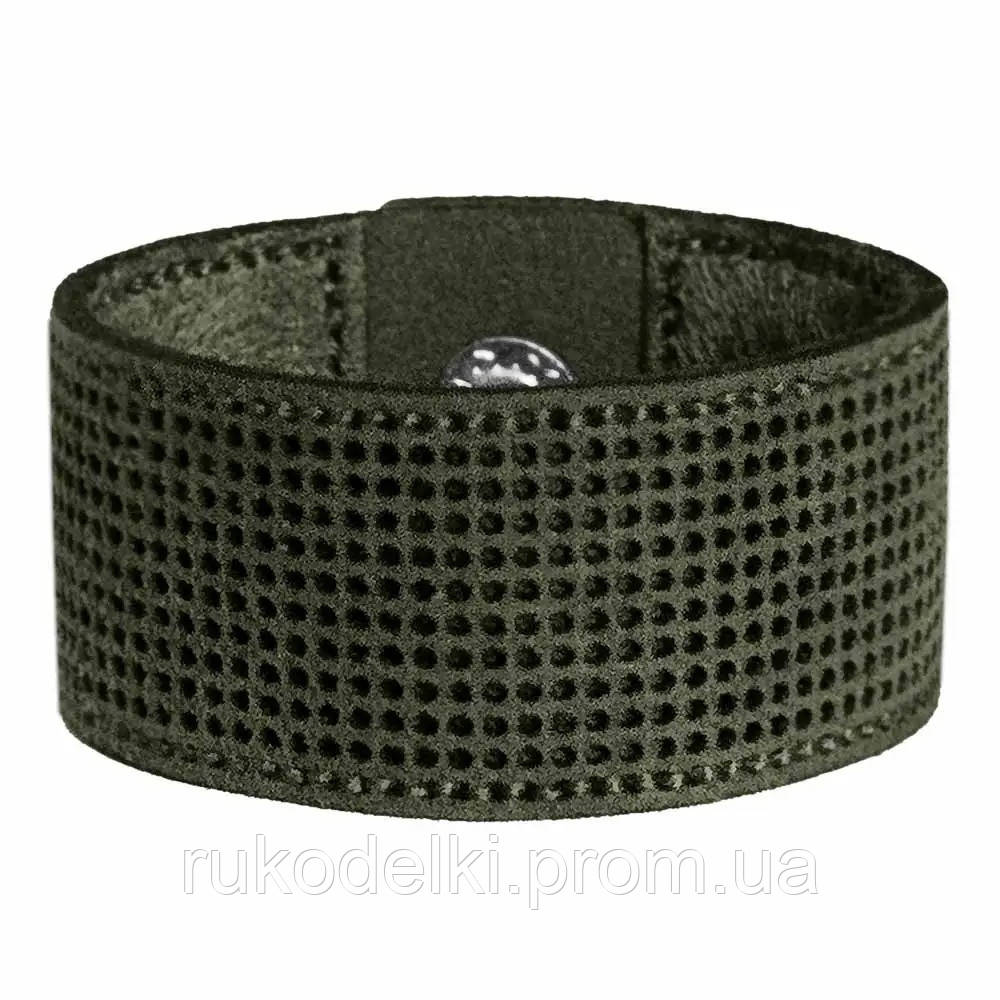 Браслет хакі (3х17 см) Заготовка для вишивки зі штучної шкіри Wonderland Crafts FLBE (BB)-041