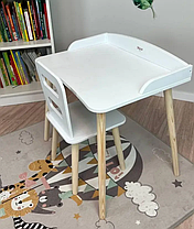 Дитячий білий столик і стільчик сходинка з круглими ніжками, для діток 2-ї групи зросту (116-130см), фото 5