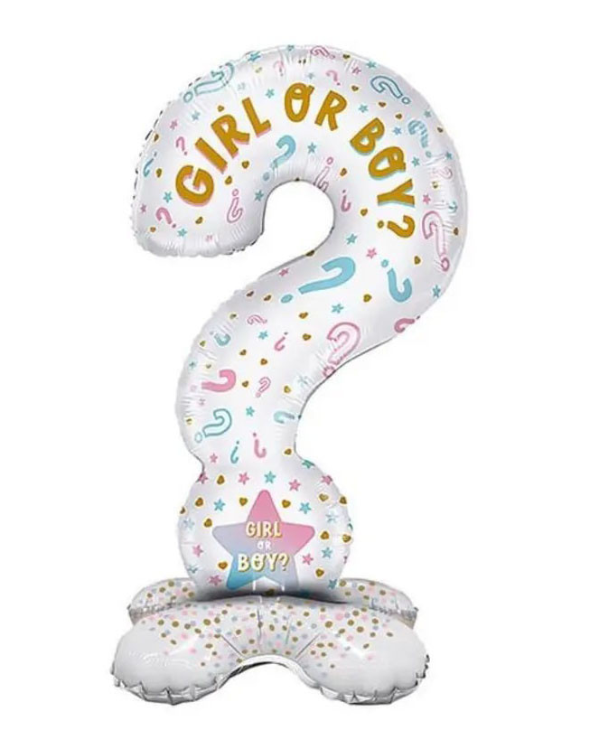 Фольгована кругла куля знак питання Boy or Girl 110х52 см