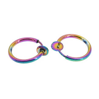 Сережка кліпса на пружинці 1 шт кліпса обманка без проколу (вухо, септум ніс, губа) кольорова, фото 3