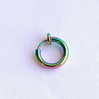 Сережка кліпса на пружинці 1 шт кліпса обманка без проколу (вухо, септум ніс, губа) кольорова, фото 2