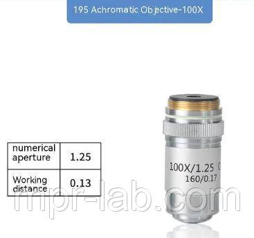 Об'єктив для мікроскопа 100х/1.25 oil 160 / 0.17 45 ЕР (ахроматичний, імерсійний)