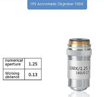 Об'єктив для мікроскопа 100х/1.25 oil 160 / 0.17 45 ЕР (ахроматичний, імерсійний)