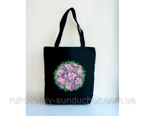 Літня текстильна сумка (шопер) під вишивку ТМ HappyBag Танок метеликів СТС-222, фото 1