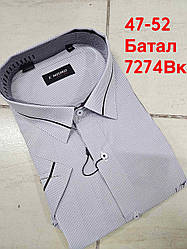 Акція!!! Батальна сорочка з коротким рукавом в клітку Enriko classic