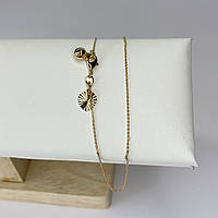 Браслет на ногу позолота Xuping Браслет з підвіскою дзвіночком Золотистий 25 см B15009