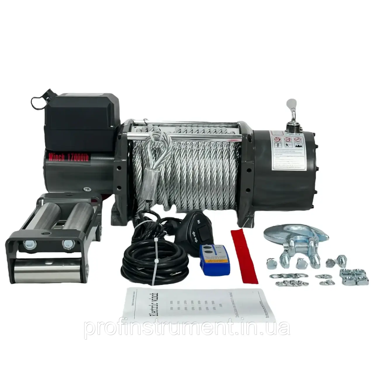 Лебідка автомобільна Profinstrument 17000 LBS 12 В (7700 кг), фото 1