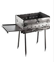 Мангал-валіза двоярусна розкладна 2 мм зі столиком на 6 шампурів