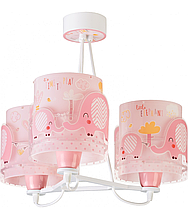 Дитячий підвісний світильник на 3 лампи Little Elephant рожевий 39х45 см