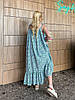 Штапельне літнє плаття по щиколотку без рукавів розміри батал, фото 8