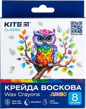 Крейда воск. "Kite" №K-076 8кольор. Jumbo Classic(12)(144)