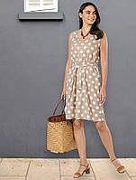 Літня сукня в горошок Bella Secret віскоза бежева