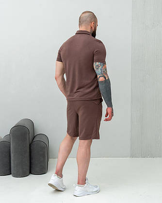 Модный мужской костюм летний молодежный комплект футболка шорты однотонный мужские красивые стильные костюмы, фото 4