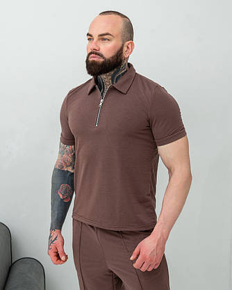 Модный мужской костюм летний молодежный комплект футболка шорты однотонный мужские красивые стильные костюмы, фото 2