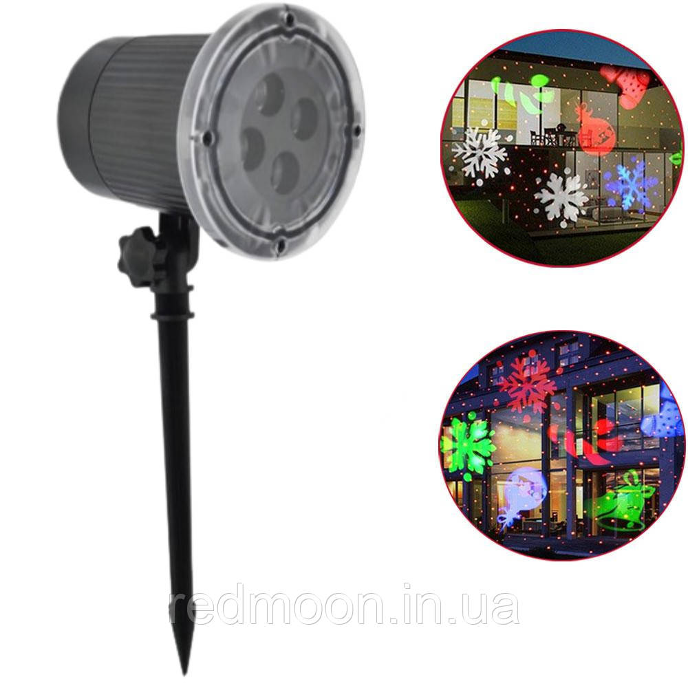 Новорічний лазерний проектор LED Strahler Schneeflocke № ZP2 / Вуличний світлодіодний проектор