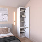 Шафа-пенал без ручок сірий для одягу 6 полиць h211*50*50 см, фото 2