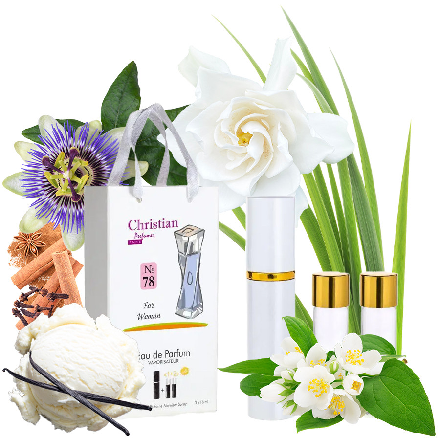 Подарунковий набір парфумерії 3x12 ml Christian for women K-155 № 078