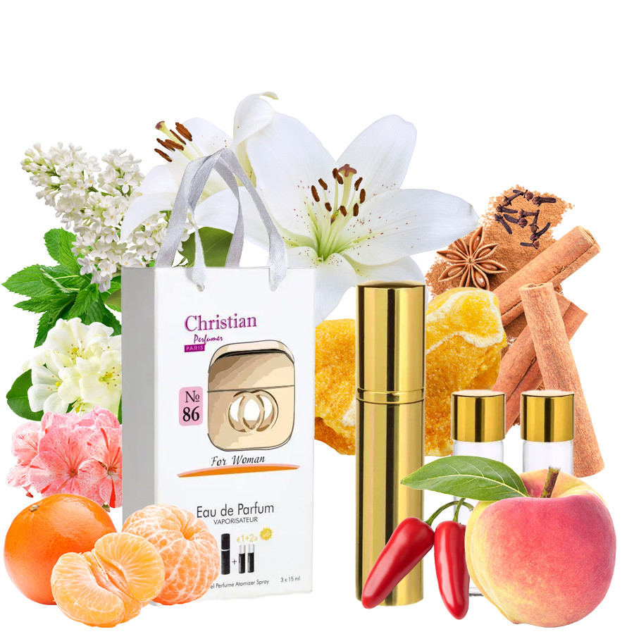Подарунковий набір парфумерії K-155 № 86 Christian for women 3*15ml, фото 1