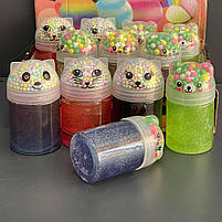 Іграшка слайм "Звірята з пінопластом", з блискітками, мікс, Слайм - лизуны  "Зверьки с пенопластом", фото 2