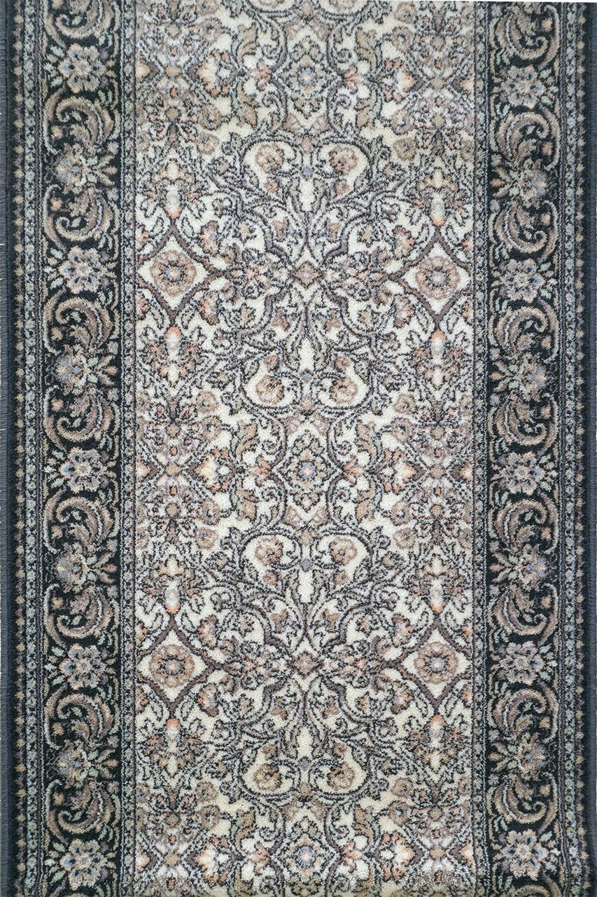Сіра килимова доріжка шерсть ISFAHAN SALAMANKA Alabaster ширина 80 см