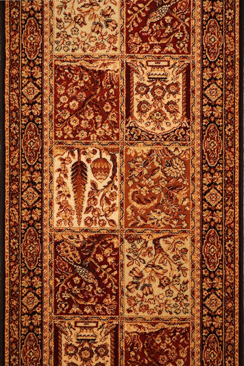 Коричнева килимова доріжка шерсть ISFAHAN TIMOR Black ширина 80 см, фото 1