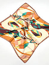 Легка хустка Asare 90*90 см бежевий/коричневий