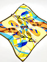 Легка хустка Asare 90*90 см жовтий/синій