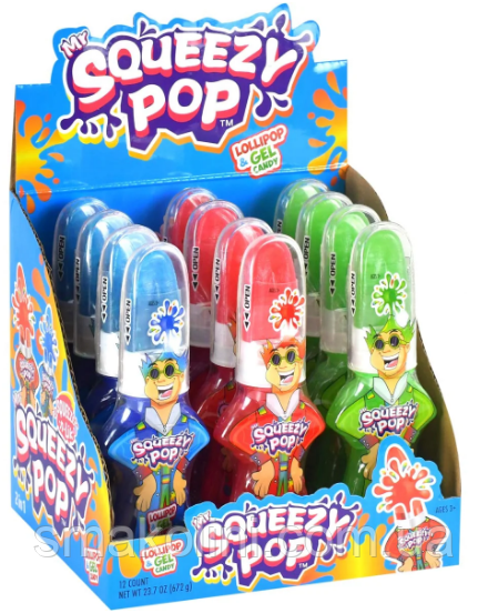 Цукерка JOHNY BEE ® Mr Squeezy  Pop  12 шт/дисп