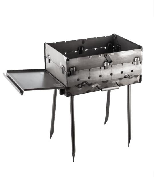 Мангал-валіза двоярусна розкладна 2 мм зі столиком на 6 шампурів, фото 1