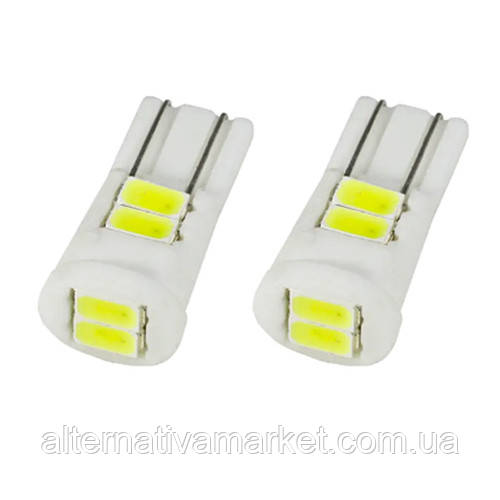 W5W LED лампи T10 5630-6 SMD, 12В, 220 лм, 1.8 Вт (комплект 2 шт.), фото 1