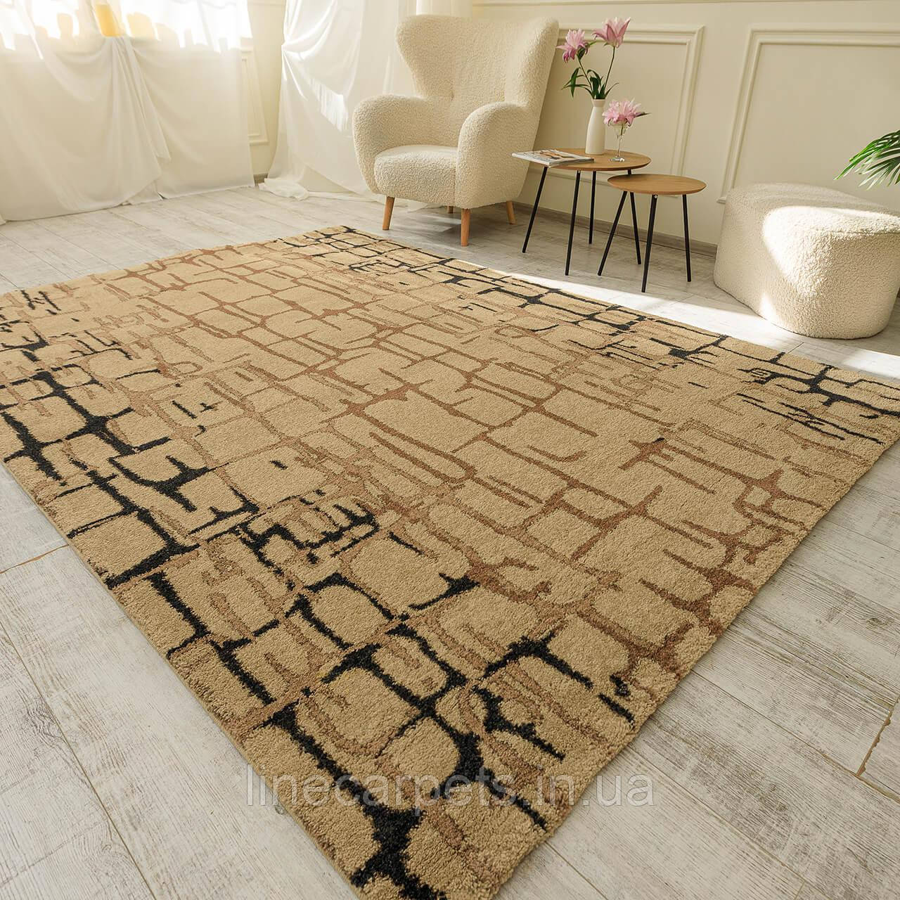 Ворсистий килим бежевий TUNIS 0026 KMK, фото 1