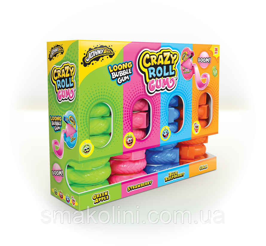 Жуйка JOHNY BEE ® Crazy Roll Stand 36 шт/уп