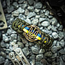 Патріотичний військовий чоловічий браслет з паракорду STRONG з прапором і гербом, фото 2