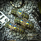 Патріотичний військовий чоловічий браслет з паракорду STRONG з прапором і гербом, фото 4