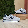 Жіночі кросівки New Balance 574 Grey Blue (Сірі) Нью Баланс 574 повсякденні замша сітка демісезон, фото 6