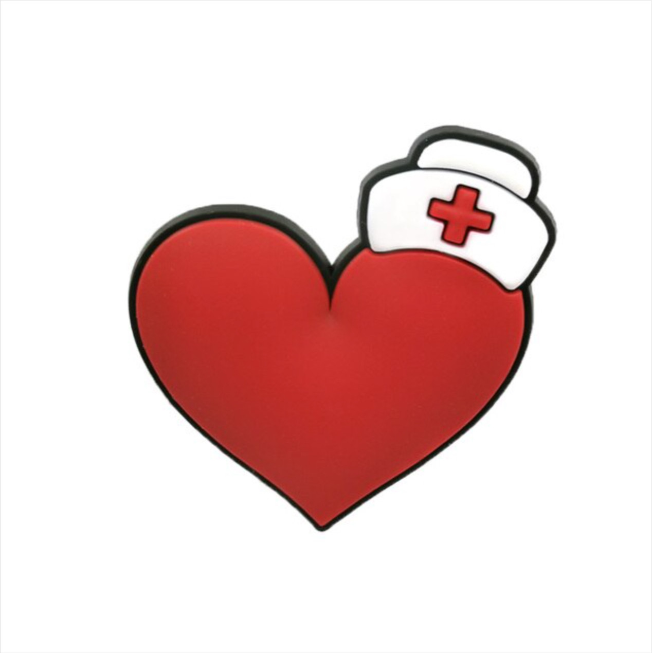 Джибітси прикраси для взуття кроксів сабо JIBBITZ Heart Серце в медичному ковпаку № 38